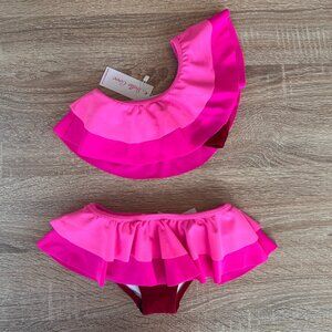 NWT STELLA COVE Bikini off the shoulder with double ruffle size 2T